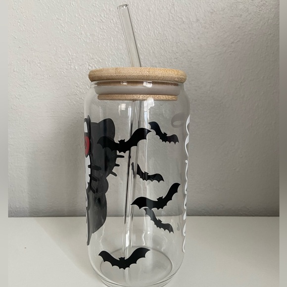 Custom Name Halloween Skeleton Hello Kitty Cup - Picture 2 of 7